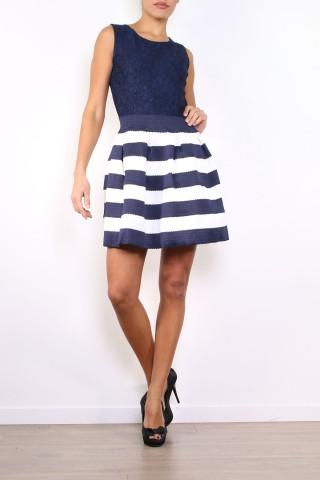 Robes Paris ChoklateEfashion Bleu Femme Marine Courtes 16802 Sur n0Ok8wPNX
