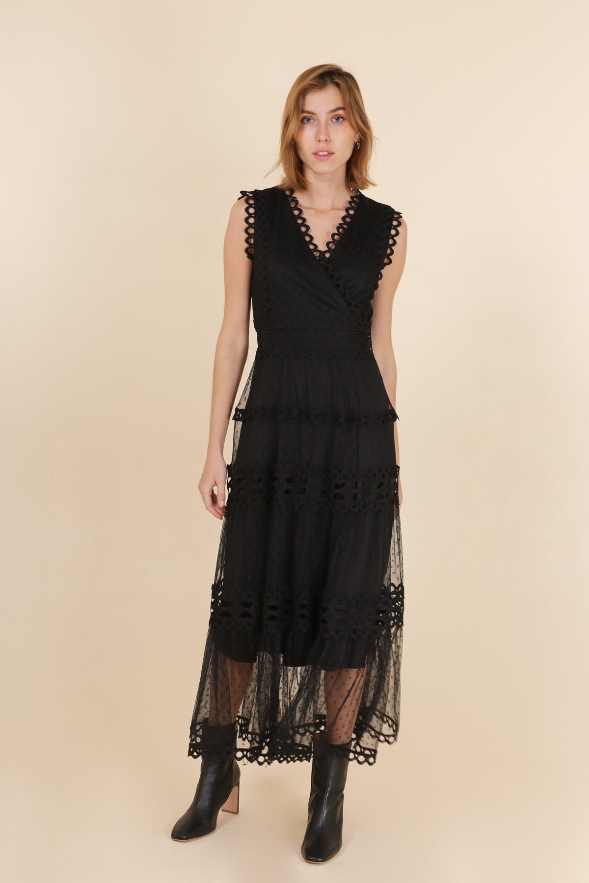 Robes longues Femme Noir Choklate 80983 #c Efashion Paris