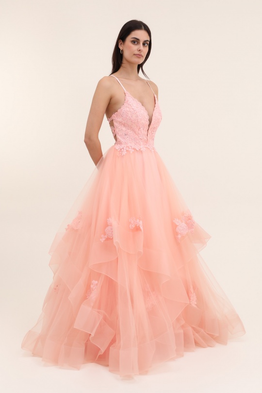 Robes de soirée Femme Rose FP&Co. 856002 Efashion Paris