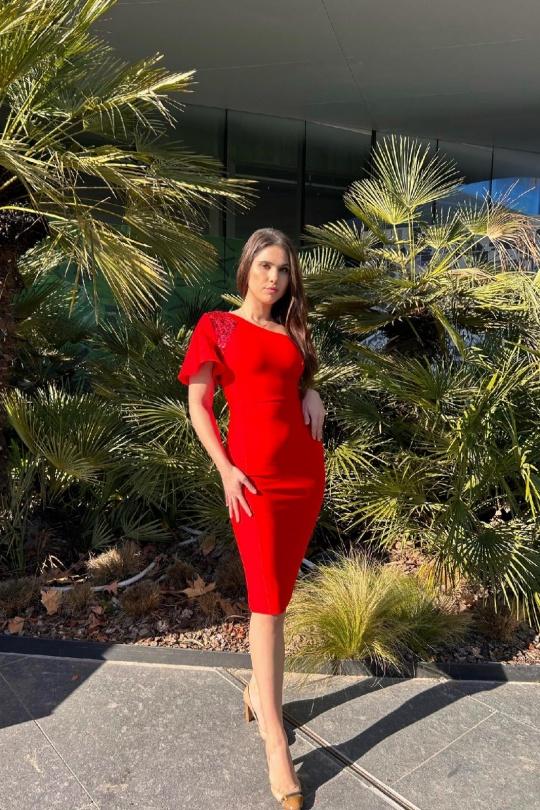 Vestidos a media pierna Mujer Red FP&Co. 609789 Efashion Paris