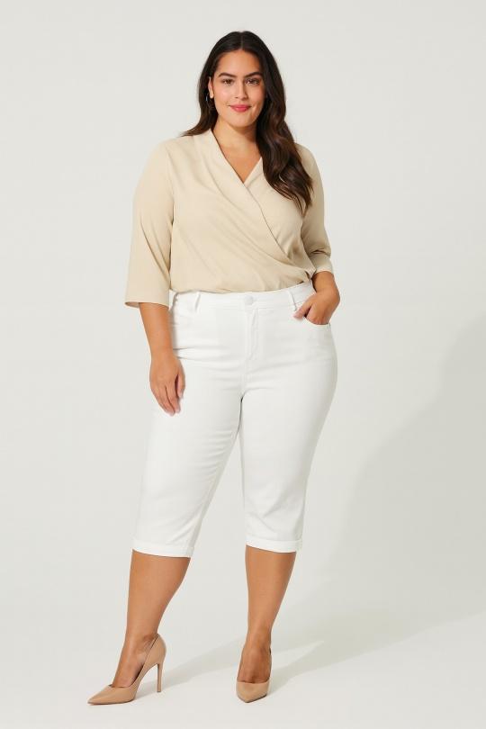 Pantacourts Femme Blanc WORLD FASHION L2001 Efashion Paris