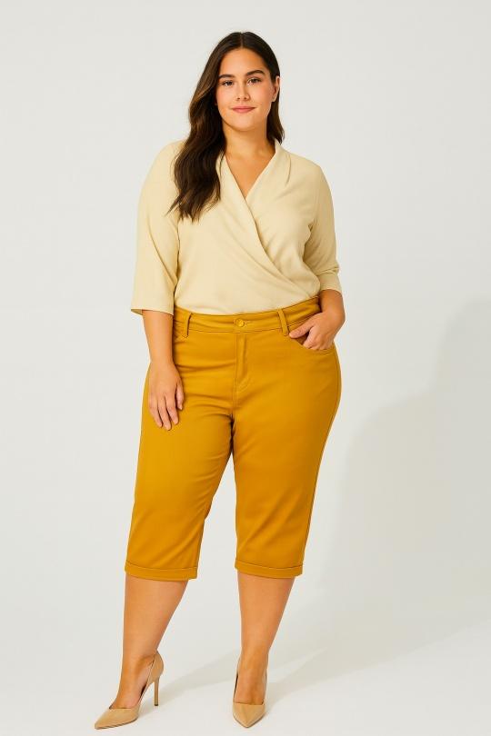 Pantacourts Femme Kaki WORLD FASHION L2001 Efashion Paris