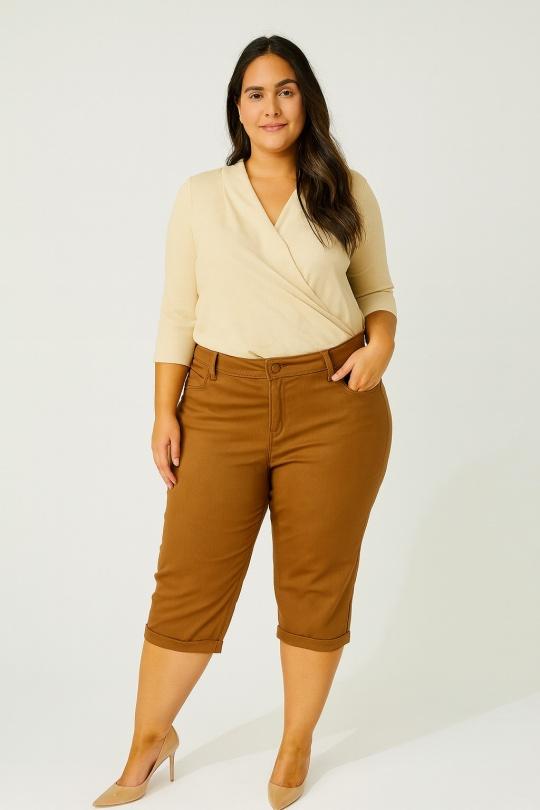 Pantacourts Femme Kaki WORLD FASHION L2001 Efashion Paris