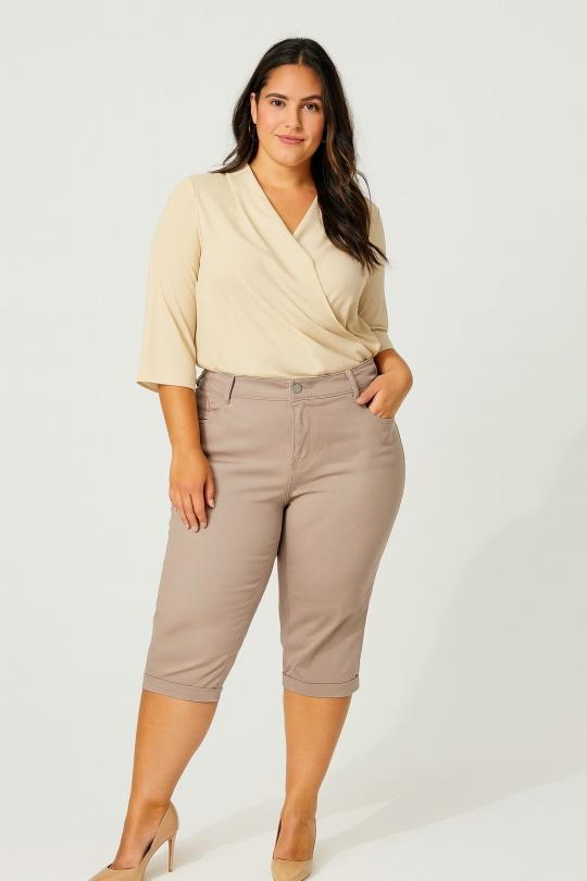 Pantacourts Femme Kaki WORLD FASHION L2001 Efashion Paris