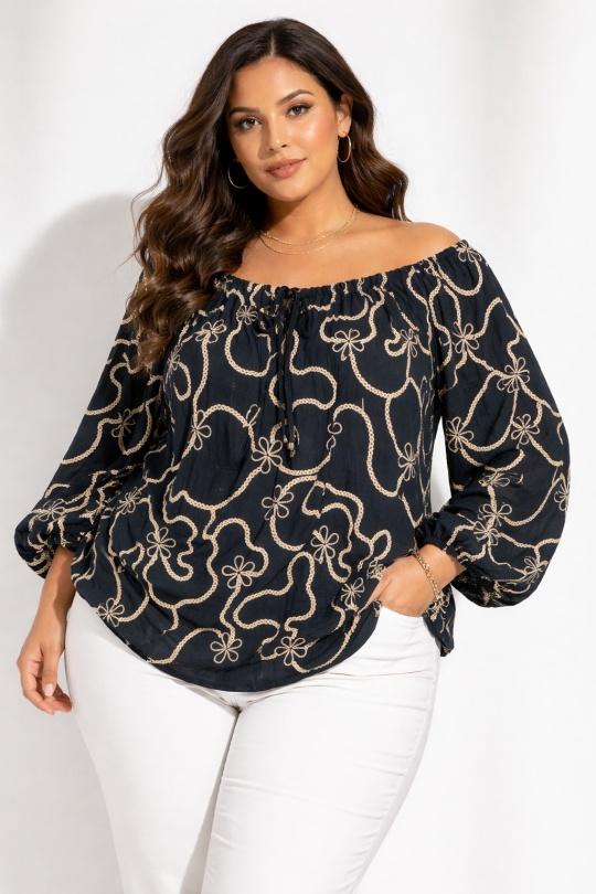 Chemises & blouses Femme Noir WORLD FASHION F835 Efashion Paris