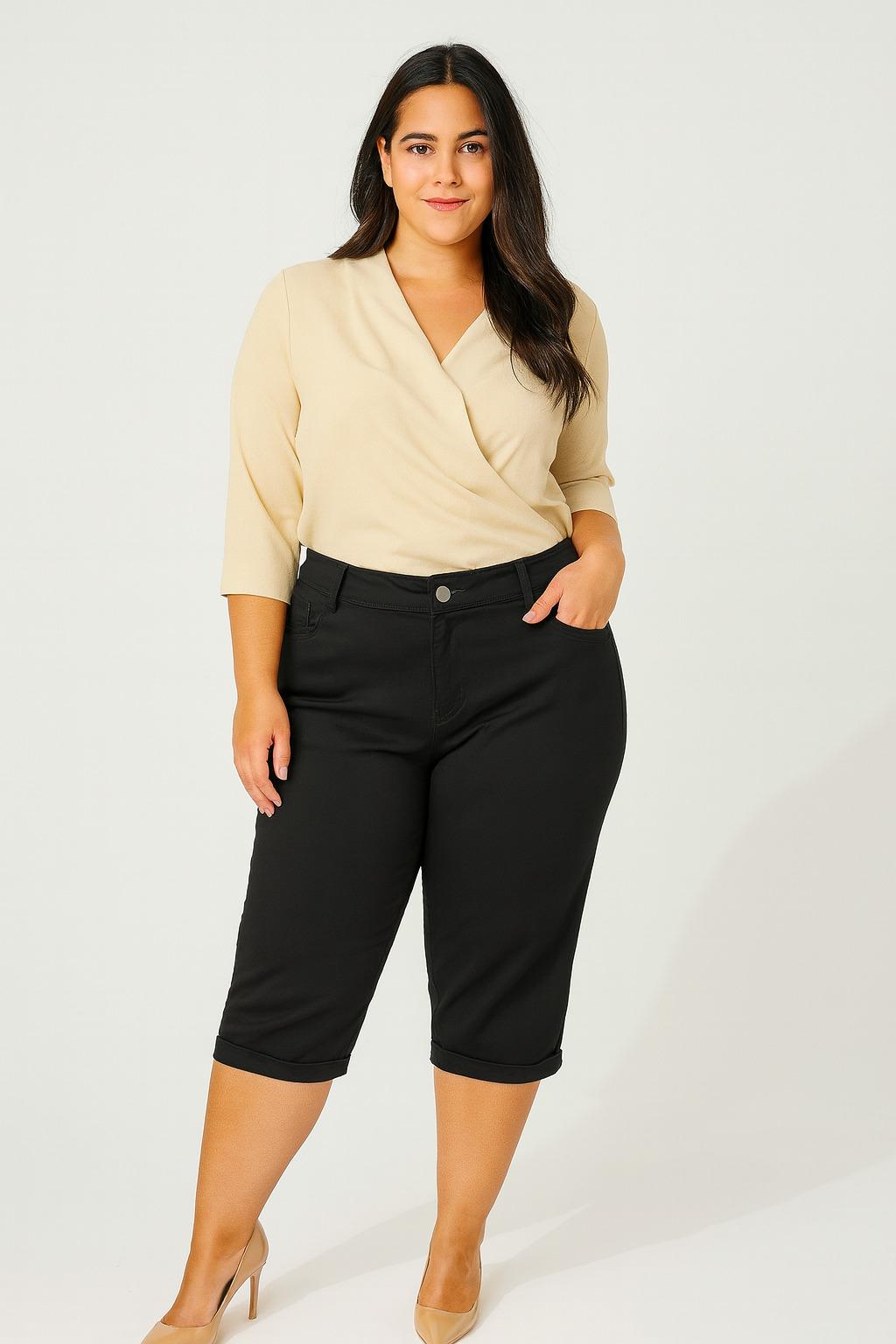 Pantacourts Femme Kaki WORLD FASHION L2001 #c Efashion Paris