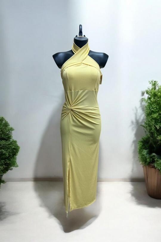 Robes longues Femme Jaune PROMISE 20949 Efashion Paris