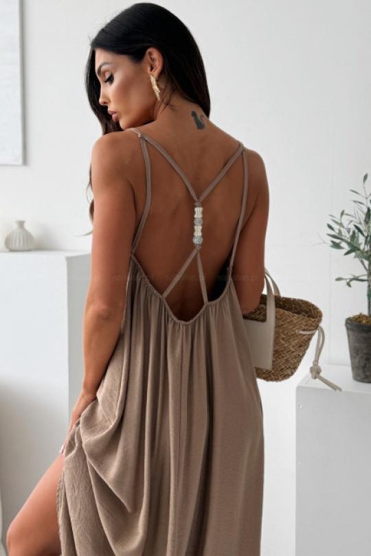 Robes longues Femme Taupe PROMISE 2774 Efashion Paris