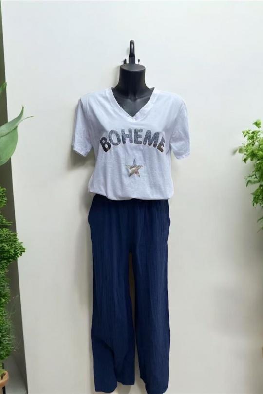 T-shirts Femme Blanc PROMISE 5613 Efashion Paris