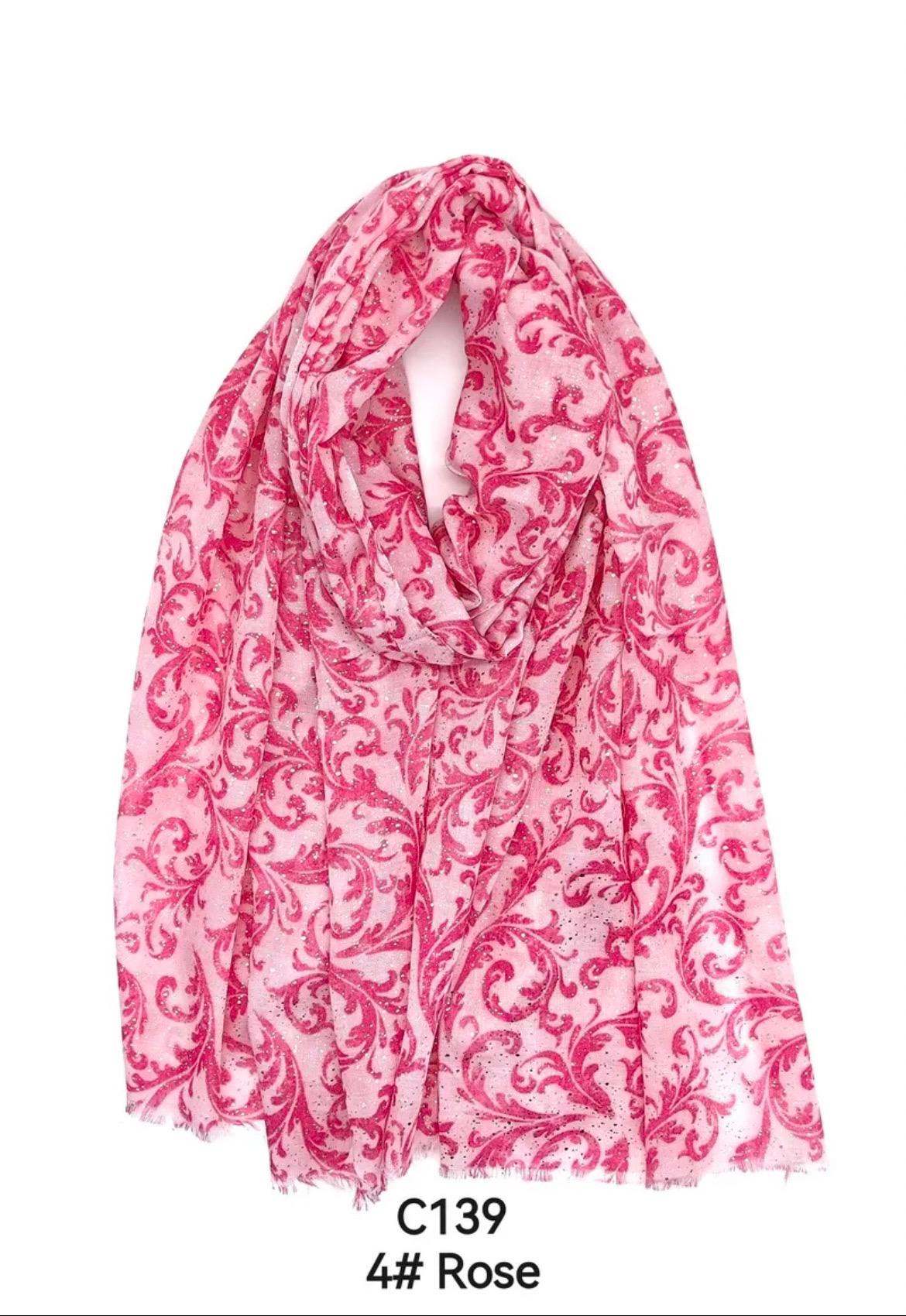 Foulards Accessoires Fuschia PROMISE C139 #c Efashion Paris