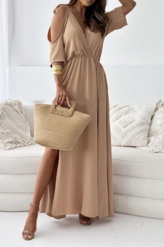 Maxi dresses Women Camel ESTEE BROWN 7509 Efashion Paris