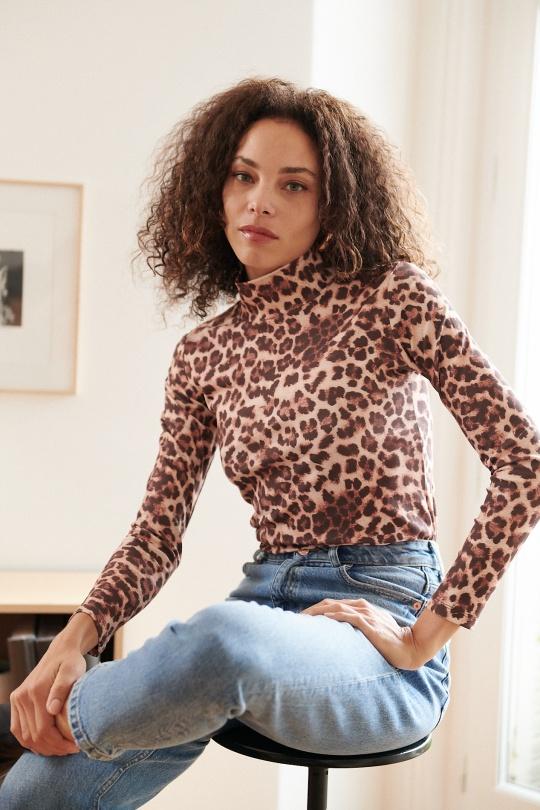 T-shirts Femme Leopard NATHAEL PARIS AH25B2651-2 Efashion Paris