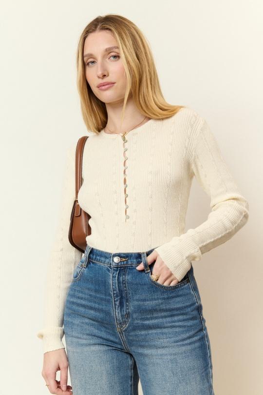Pulls Femme Ecru NATHAEL PARIS D2743 Efashion Paris