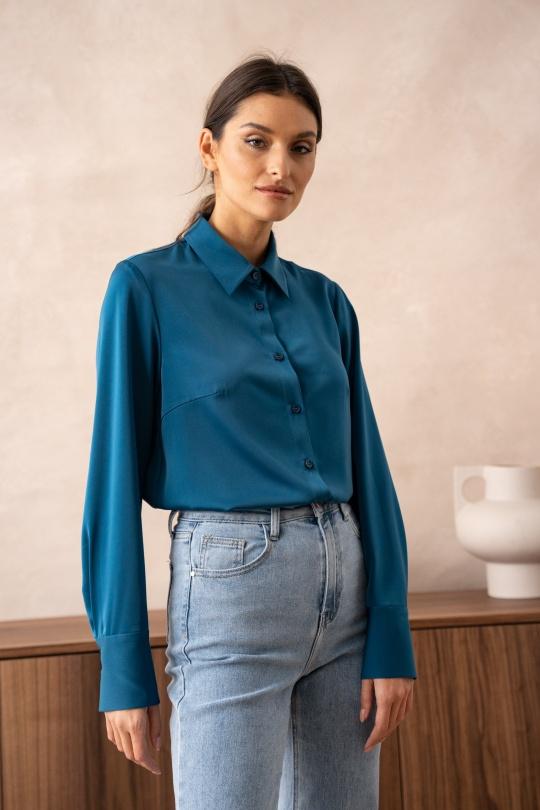 Chemises Femme Bleu canard ATTENTIF CH7973 Efashion Paris