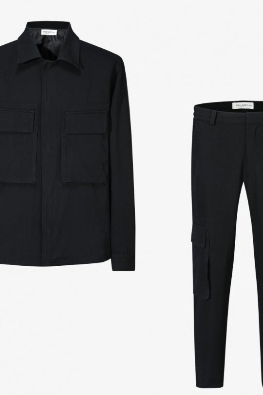 Ensemble pantalon Homme Noir FRILIVIN BM1698-1 Efashion Paris