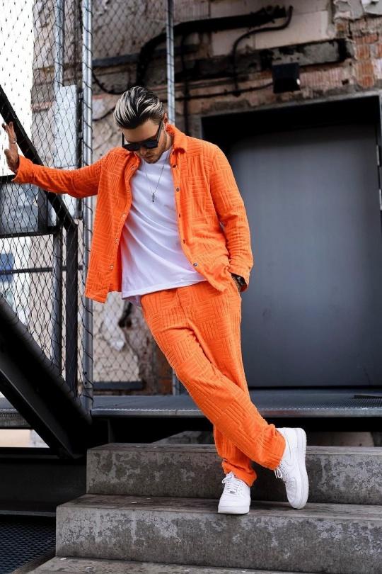 Ensemble pantalon Homme Orange FRILIVIN BM1767 Efashion Paris