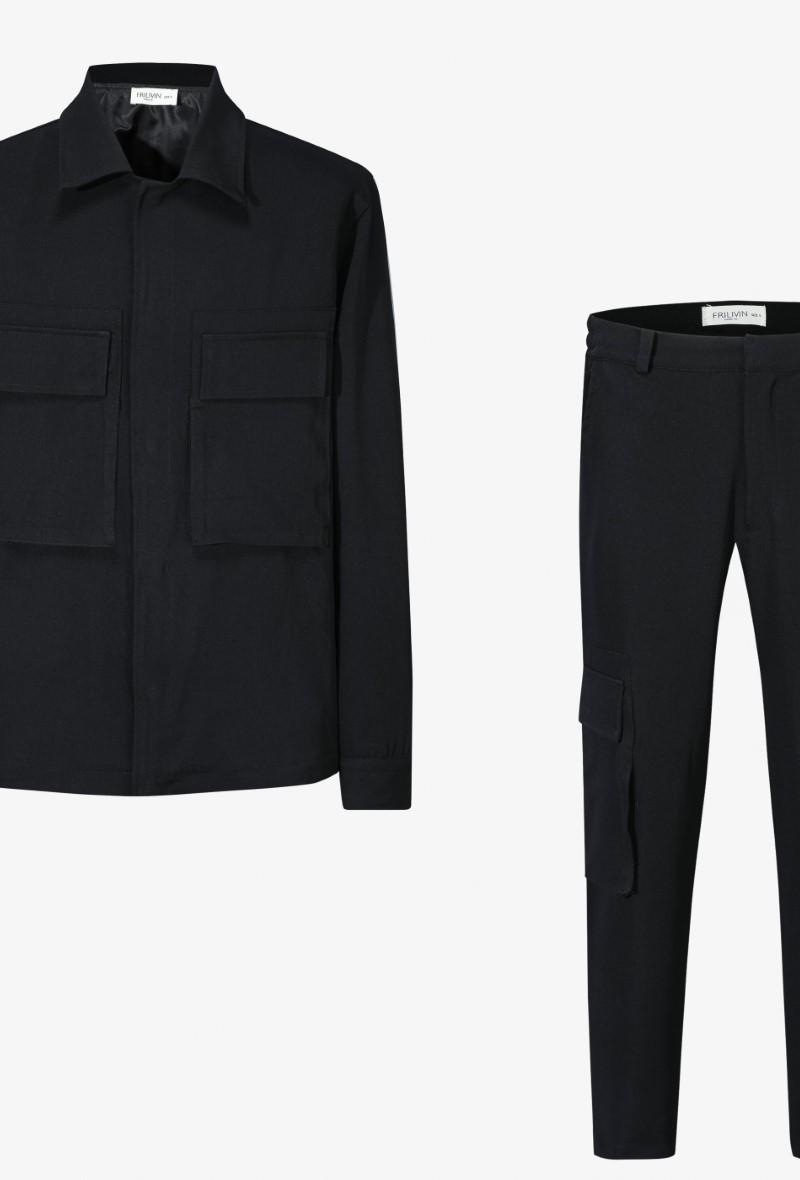 Ensemble pantalon Homme Noir FRILIVIN BM1698-1 #c Efashion Paris