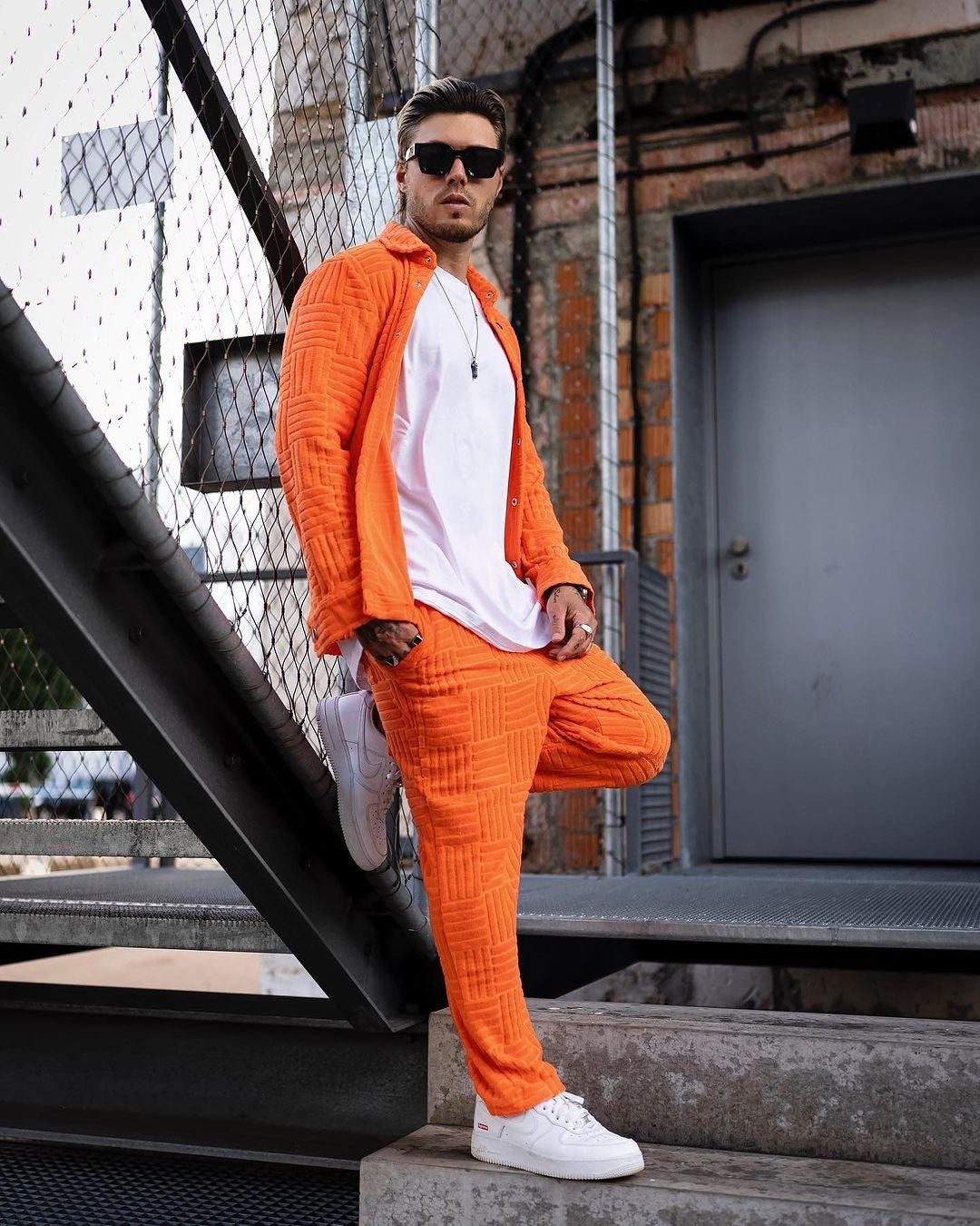 Ensemble pantalon Homme Orange FRILIVIN BM1767 #c Efashion Paris