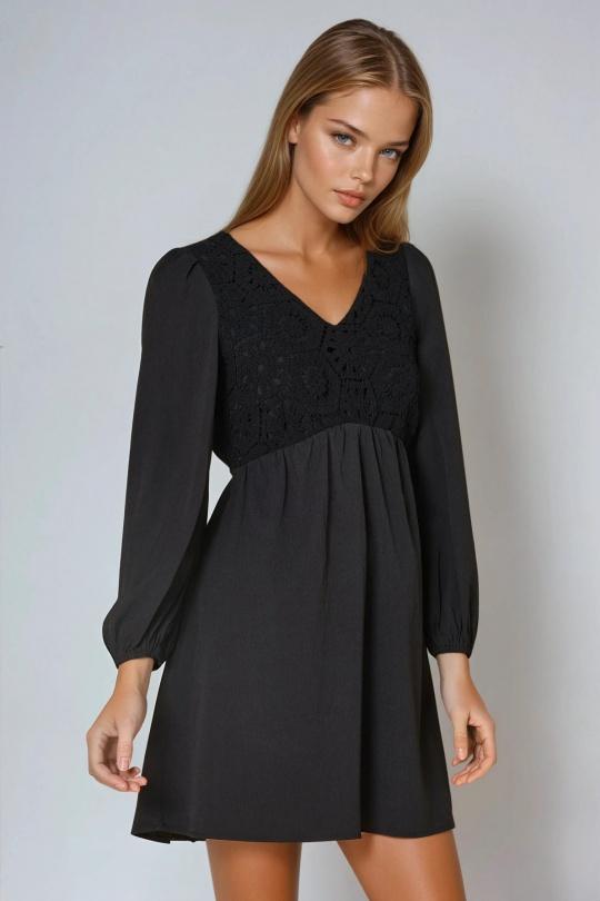 Vestidos cortos Mujer Black COPPEROSE PS8875 Efashion Paris