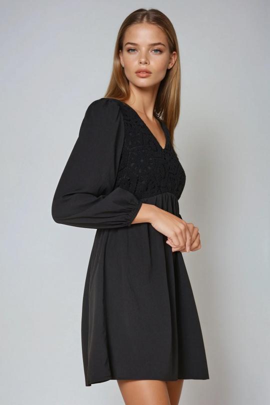 Vestidos cortos Mujer Black COPPEROSE PS8875 Efashion Paris