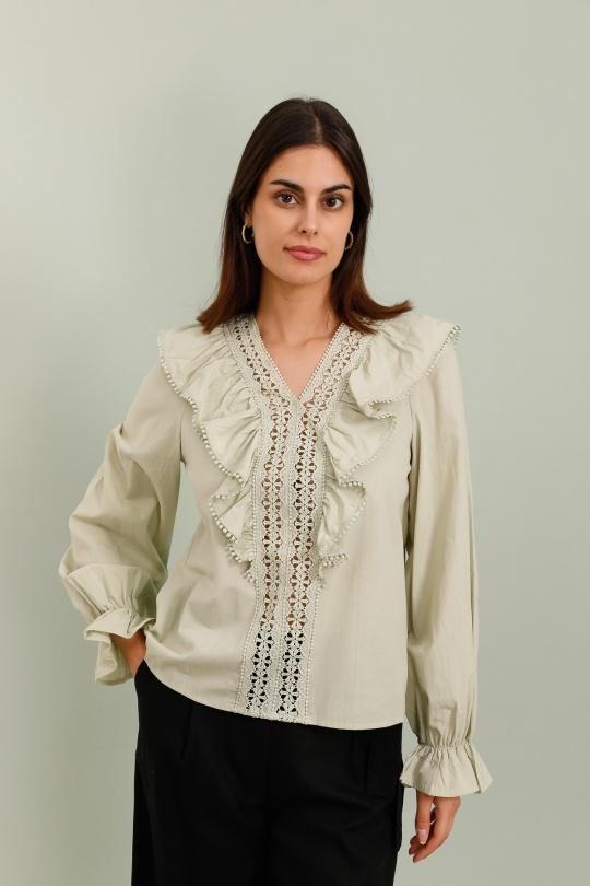 Blouses Women Green COPPEROSE PS9178 Efashion Paris