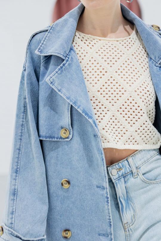 Trenchs Femme Bleu COPPEROSE OX9073 Efashion Paris