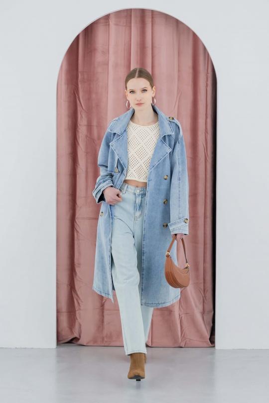 Trenchs Femme Bleu COPPEROSE OX9073 Efashion Paris