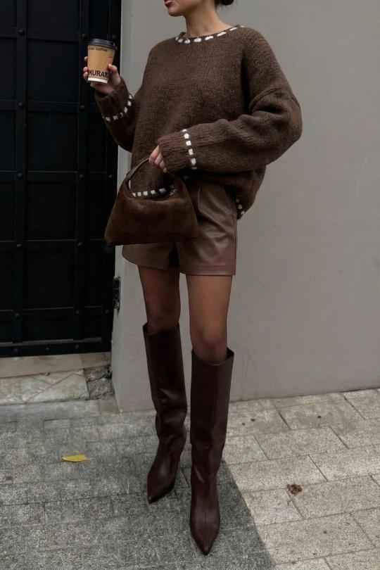 Pulls Femme Beige COPPEROSE H-25319 Efashion Paris