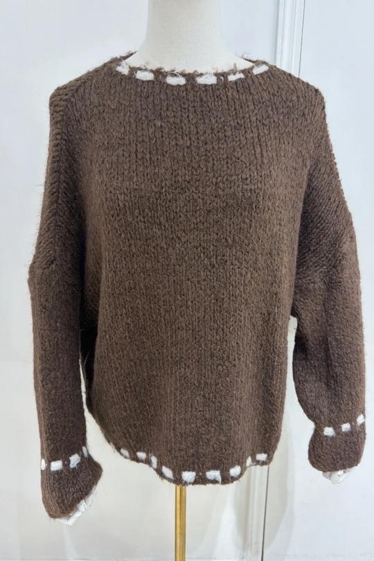 Pulls Femme Beige COPPEROSE H-25319 Efashion Paris