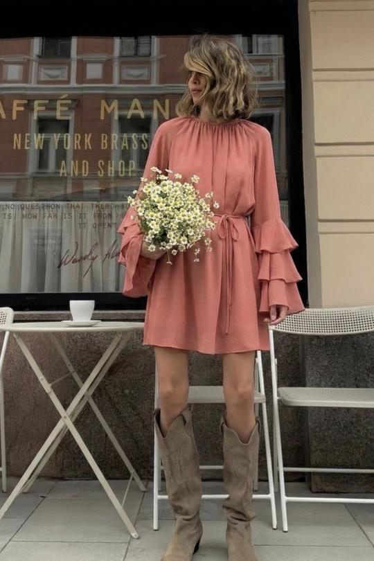 Robes courtes Femme Rouille COPPEROSE PS9359 Efashion Paris