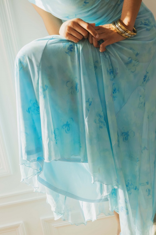 Robes longues Femme Bleu COPPEROSE AZ1615 Efashion Paris