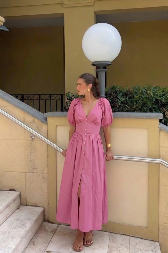 Robes longues Femme Rose COPPEROSE PS9395S Efashion Paris