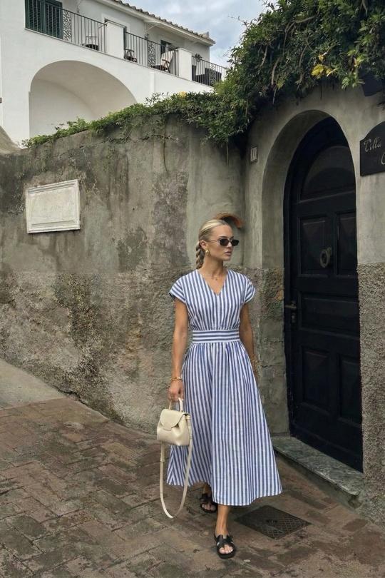 Robes longues Femme Bleu COPPEROSE A3594 Efashion Paris