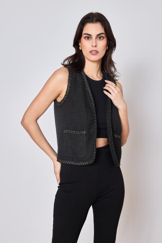 Vestes  Femme Noir COPPEROSE PS8933 Efashion Paris