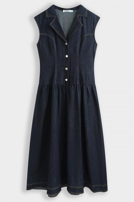 Robes mi-longues Femme Bleu COPPEROSE PS9386 Efashion Paris