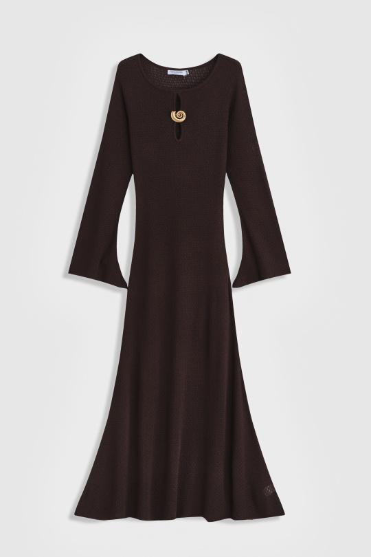 Robes longues Femme Marron COPPEROSE QT91058 Efashion Paris