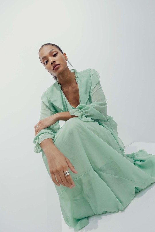 Robes longues Femme Vert clair COPPEROSE PS9216 Efashion Paris