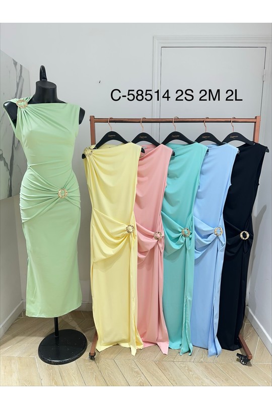 Robes mi-longues Femme Pistache COPPEROSE C-58514 Efashion Paris