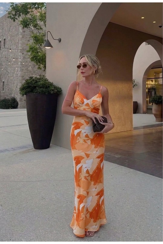 Robes longues Femme Orange COPPEROSE PS9161S Efashion Paris