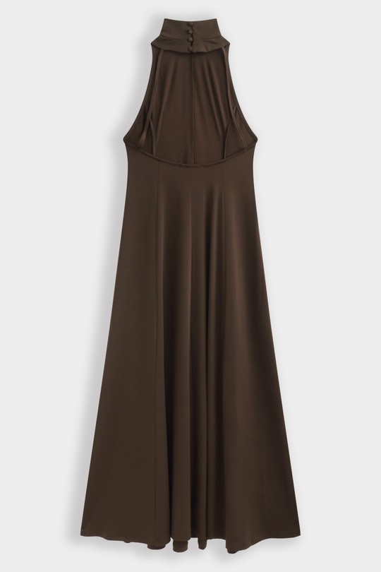 Robes longues Femme Marron foncé COPPEROSE PP1003 Efashion Paris