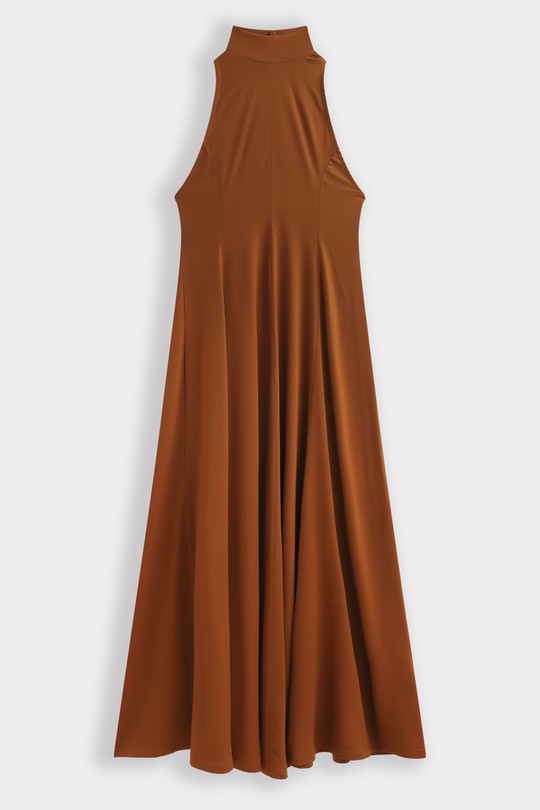 Robes longues Femme Marron foncé COPPEROSE PP1003 Efashion Paris