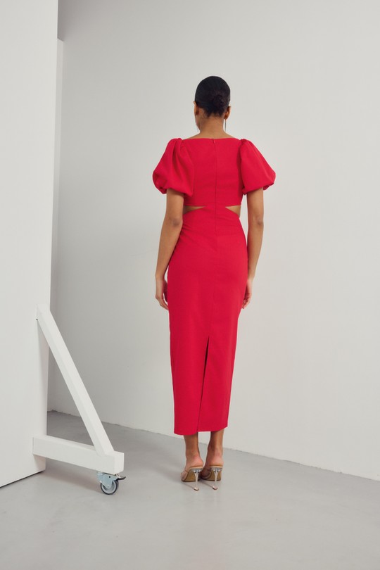 Robes mi-longues Femme Rouge COPPEROSE PS9165S-1 Efashion Paris