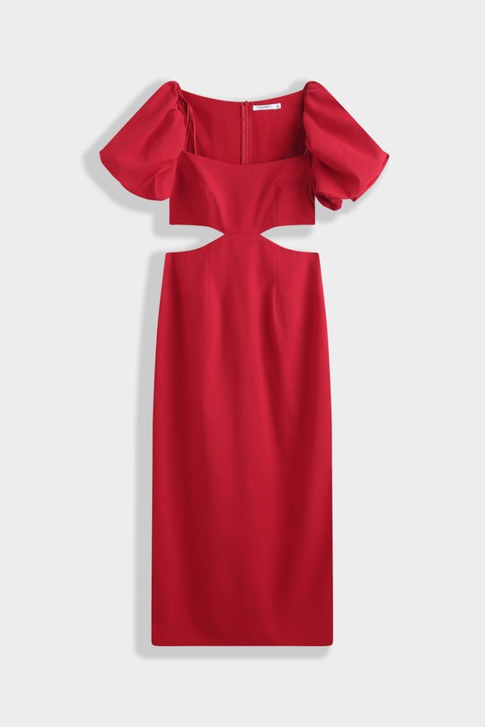 Robes mi-longues Femme Rouge COPPEROSE PS9165S-1 Efashion Paris