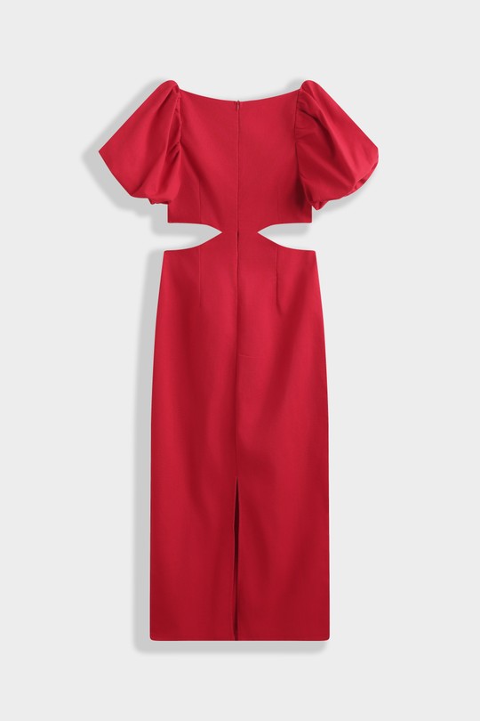 Robes mi-longues Femme Rouge COPPEROSE PS9165S-1 Efashion Paris