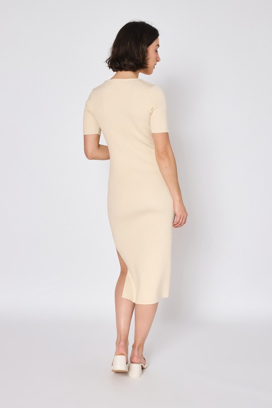 Robes mi-longues Femme Beige COPPEROSE LA2563 Efashion Paris