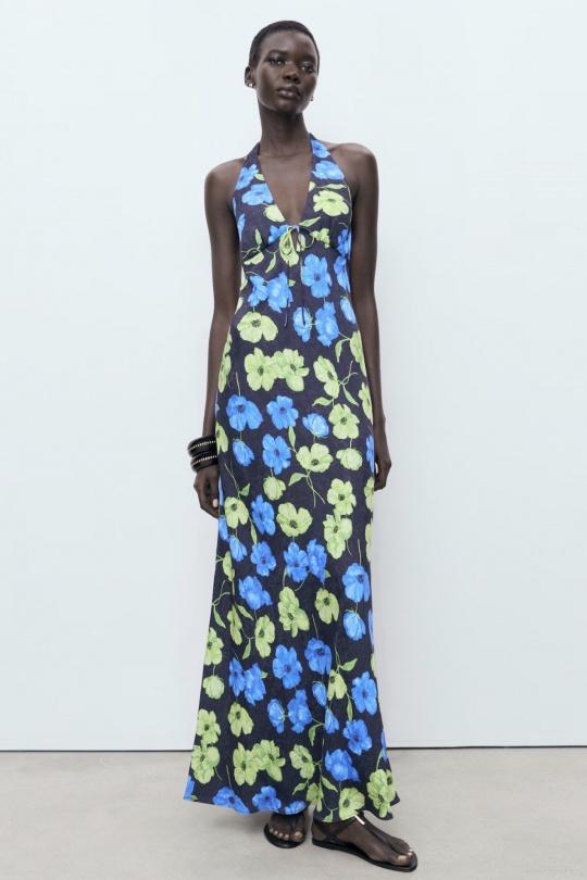 Robes longues Femme Bleu COPPEROSE PS9589S Efashion Paris