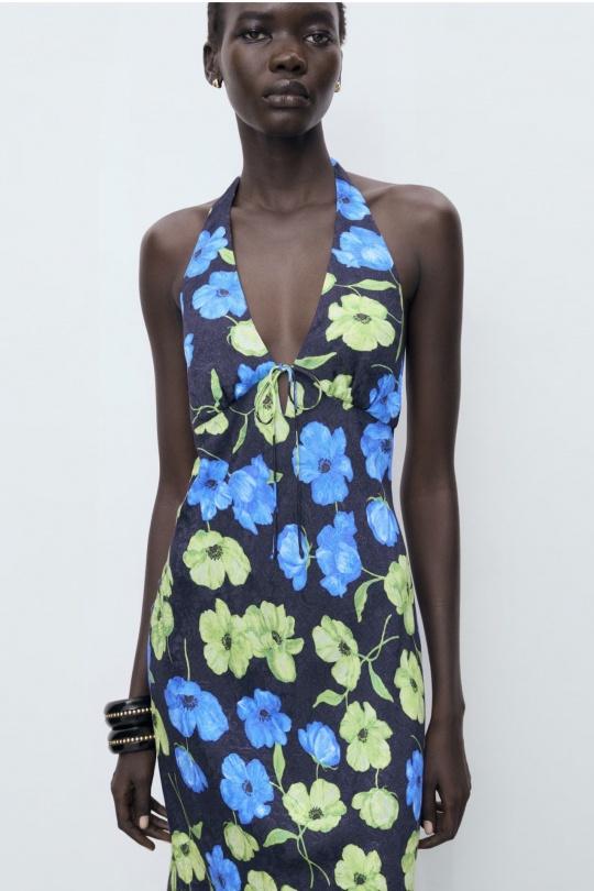 Robes longues Femme Bleu COPPEROSE PS9589S Efashion Paris