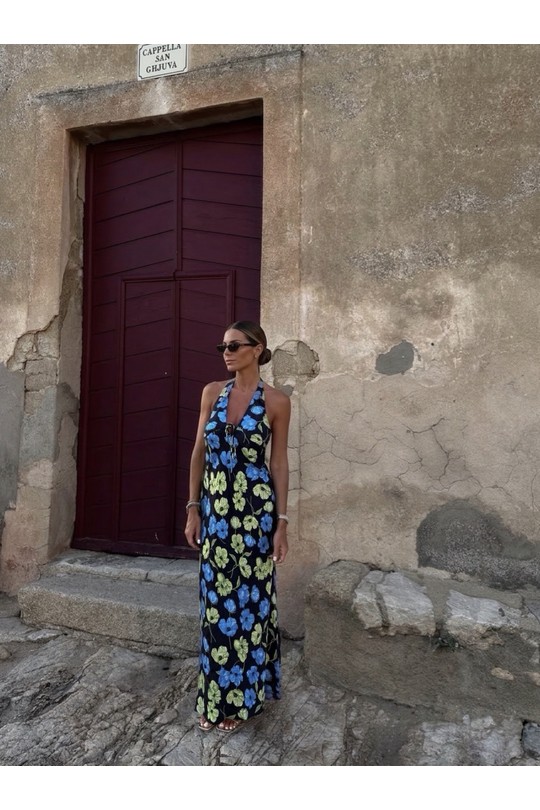 Robes longues Femme Bleu COPPEROSE PS9589S Efashion Paris