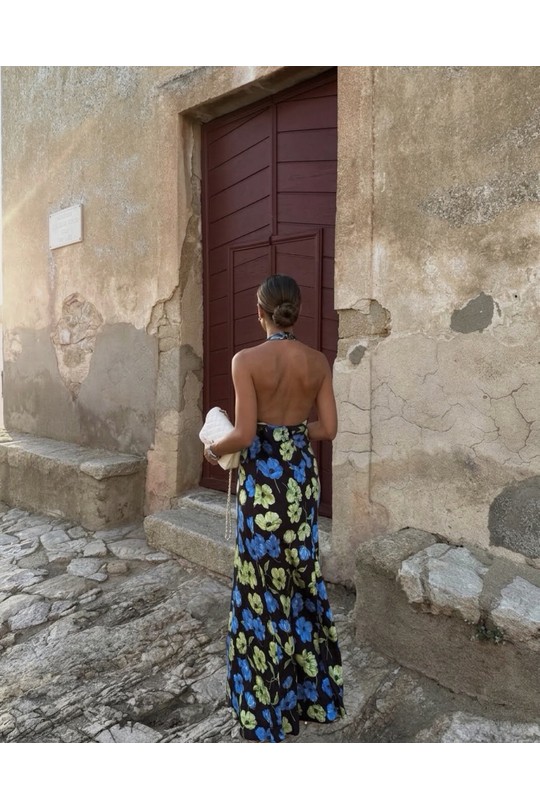 Robes longues Femme Bleu COPPEROSE PS9589S Efashion Paris