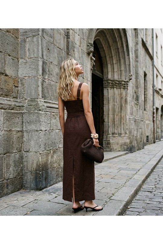 Robes longues Femme Brun COPPEROSE PS9600 Efashion Paris